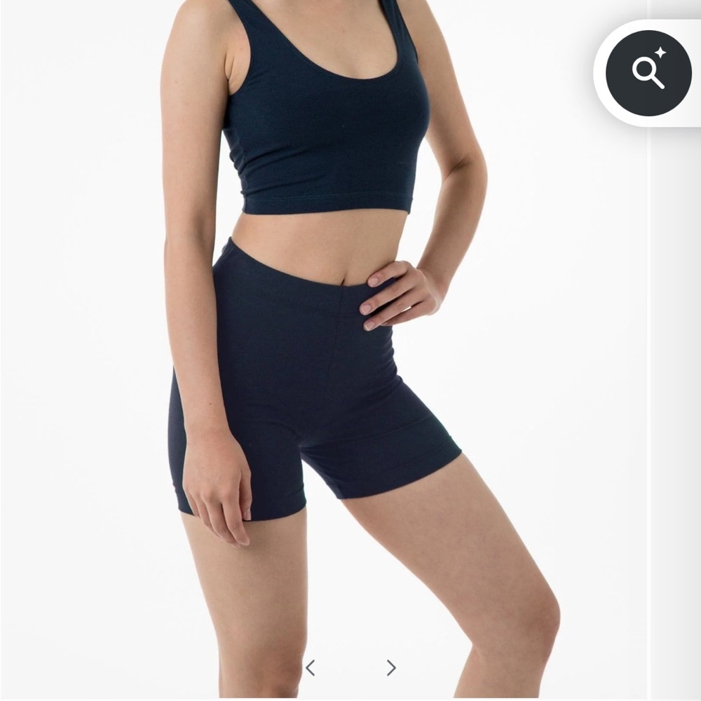 Los Angeles Apparel - New Midnight Navy Cotton Spandex Bike Shorts, Size M